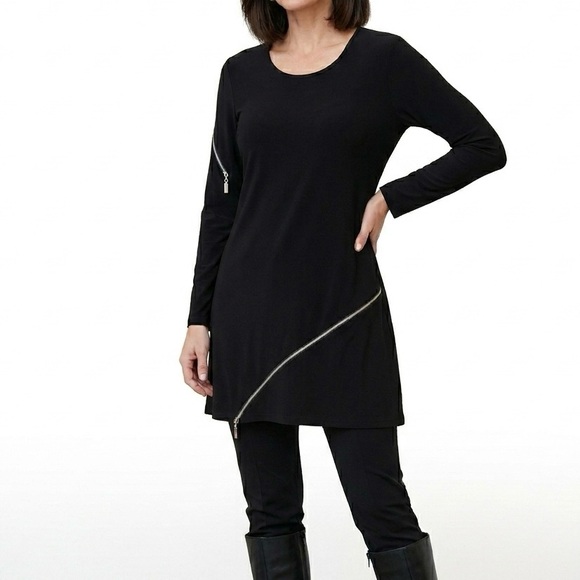 Joseph Ribkoff Tops - NWOT Joseph Ribkoff Black Zipper Tunic Top Dress